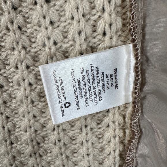 89th & Madison Faux Fur Knit Vest Women's Medium Beige Brown Sleeveless - Picture 6 of 8